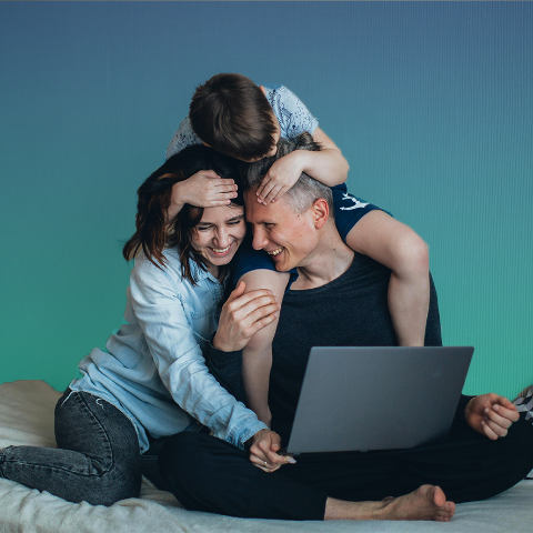 Couple with son